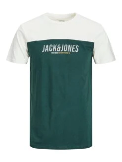 Jack & Jones Jack & Jones Plus Colour Block T-Shirt - Green -Barbou Clothing Shop UJRM7 SQ4 0000000047 GREEN MDd