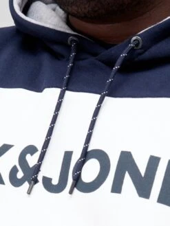 Jack & Jones Jack & Jones Plus Colour Block Overhead Hoodie - Navy Blazer -Barbou Clothing Shop UJRNA SQ5 0000001379 NAVY BLAZER MDd1
