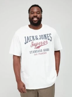 Jack & Jones Plus Large Logo T-Shirt - Cloud Dancer