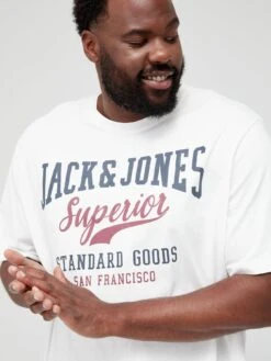 Jack & Jones Plus Large Logo T-Shirt - Cloud Dancer -Barbou Clothing Shop UJRNK SQ4 0000001181 CLOUD DANCER MDd