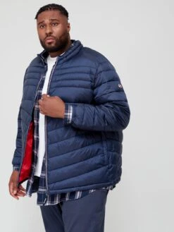 Jack & Jones Plus Padded Zip Through Jacket - Navy Blazer
