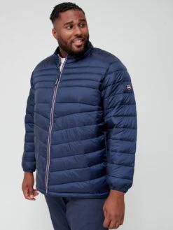 Jack & Jones Plus Padded Zip Through Jacket - Navy Blazer -Barbou Clothing Shop UJRU4 SQ4 0000001379 NAVY BLAZER MDd