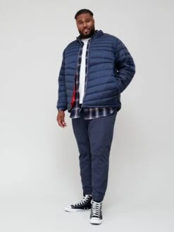 Jack & Jones Plus Padded Zip Through Jacket - Navy Blazer -Barbou Clothing Shop UJRU4 SQ6 0000001379 NAVY BLAZER MDd2