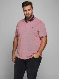 Jack & Jones Jack & Jones Plus Paulos Small Logo Polo Shirt - Rio Red