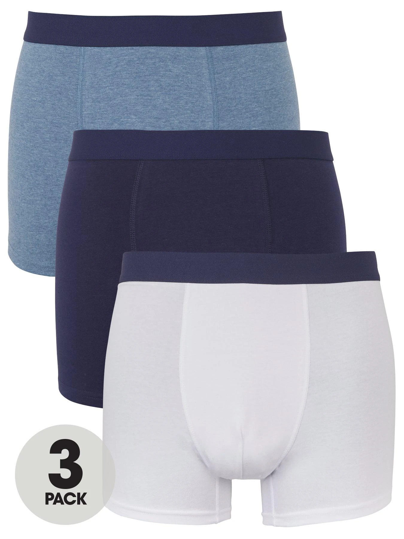 Everyday Trunk (3 Pack) - White/Blue/Navy 1 Everyday Trunk (3 Pack) - White/Blue/Navy