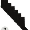 Everyday 7 Pack Plain Black Socks - Black