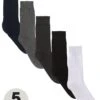 Everyday Plain Socks - White/Black/Charcoal/Grey Marl/Navy