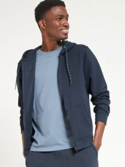 Everyday Essential Zip Through Hoodie - Navy
