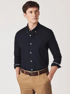 Crew Clothing Crew Slim Fit Oxford Shirt - Navy Blue