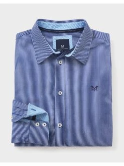 Crew Clothing Crew Classic Micro Stripe Shirt - Light Blue -Barbou Clothing Shop UNP33 SQ4 0000000150 LIGHT BLUE MDd