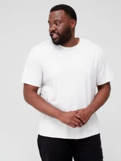 Calvin Klein Jeans Big & Tall Stripe Ck Colorblock T-shirt - Cirrus Grey