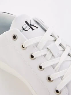 Calvin Klein Jeans Classic Cupsole Lace Up Trainers - White -Barbou Clothing Shop URTXC SQ6 0000000013 WHITE SLd