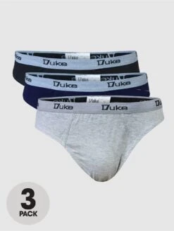 Duke London Pack Of Three Briefs - Black/Grey/Navy