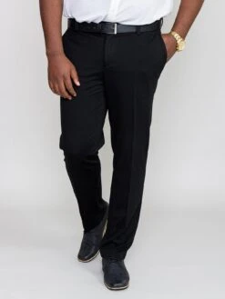 D555 Yarmouth Stretch Trouser With Flexible Waistband - Black