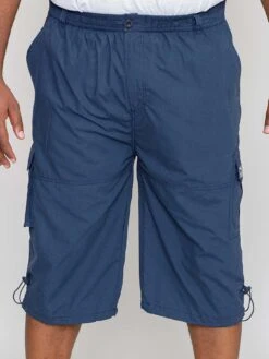 D555 Mason-mason Elasticated Waist Drawcord Cargo Capri Pant - Navy