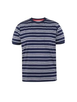 D555 Piccadilly Yarn Dyed Jacquard Stripe T-shirt - Navy -Barbou Clothing Shop UV2HZ SQ4 0000000048 NAVY MDd