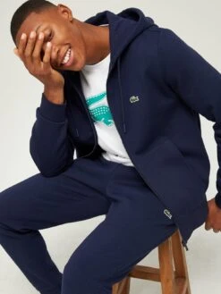 Lacoste Logo Zip Thru Hoodie - Navy -Barbou Clothing Shop UV6UP SQ4 0000000048 NAVY MDd