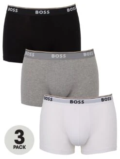 BOSS Bodywear 3 Pack Power Trunks - Black/White/Grey