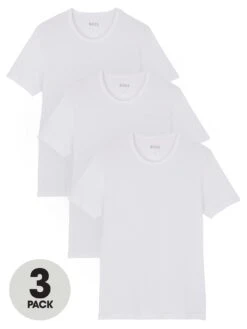 BOSS Bodywear 3 Pack Classic Crew T-Shirt - White