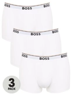 BOSS Bodywear 3 Pack Power Trunks - White