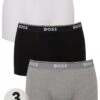 BOSS Bodywear 3 Pack Power Boxer Briefs - Black/White/Grey