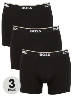 BOSS Bodywear 3 Pack Power Boxer Briefs - Black