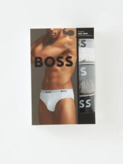BOSS Bodywear 3 Pack Power Briefs - Black/White/Grey -Barbou Clothing Shop UVLXY SQ4 0000000602 BLACK WHITE GREY SLd1