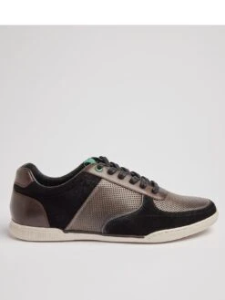 Pod Hayes Leather Trainer - Grey 