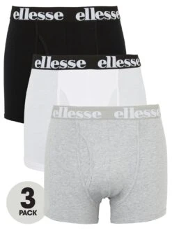 Ellesse Hali 3Pk Boxers - Black/Grey/White