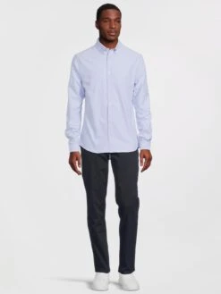 River Island Long Sleeve Stretch Oxford Shirt - Light Blue -Barbou Clothing Shop UYVZH SQ3 0000000150 LIGHT BLUE MDo