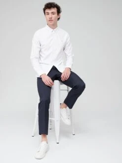 Farah Brewer Long Sleeve Slim Fit Oxford Shirt - White -Barbou Clothing Shop UZKAY SQ4 0000000013 WHITE MDd