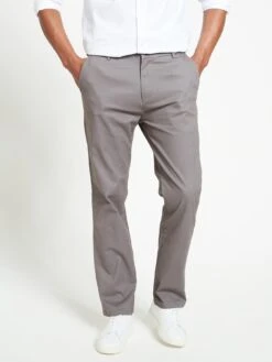 Everyday Straight Chino Trousers - Charcoal