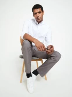 Everyday Straight Chino Trousers - Charcoal -Barbou Clothing Shop UZMHC SQ4 0000000071 CHARCOAL MDd