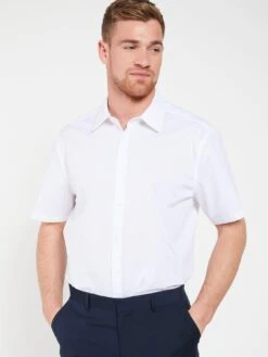 Everyday Shortsleeve Regular Fit Easy Care Smart Shirt - White