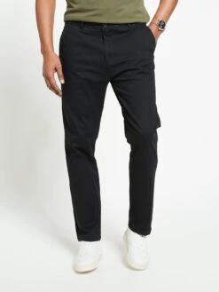 Everyday Straight Chino Trousers - Black