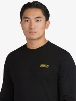 Barbour International Small Logo Long Sleeve T-shirt - Black -Barbou Clothing Shop V2WCE SQ4 0000000004 BLACK MDd