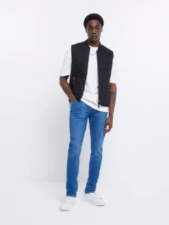 River Island Men's Skinny Fit Jeans - Blue -Barbou Clothing Shop V3AYX SQ3 0000011727 MEDIUM DENIM MDo