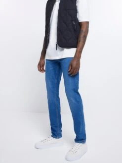 River Island Men's Skinny Fit Jeans - Blue -Barbou Clothing Shop V3AYX SQ5 0000011727 MEDIUM DENIM MDd1