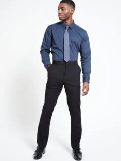 Everyday Long Sleeve Easy Care Smart Shirt - Navy -Barbou Clothing Shop V4NWP SQ5 0000000048 NAVY MDd1