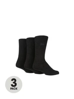 PRINGLE 3pk Bamboo Leisure Hybrid Boot Sock Socks - Black