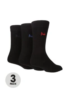 PRINGLE Plain Bamboo Socks (3 Pack) - Black