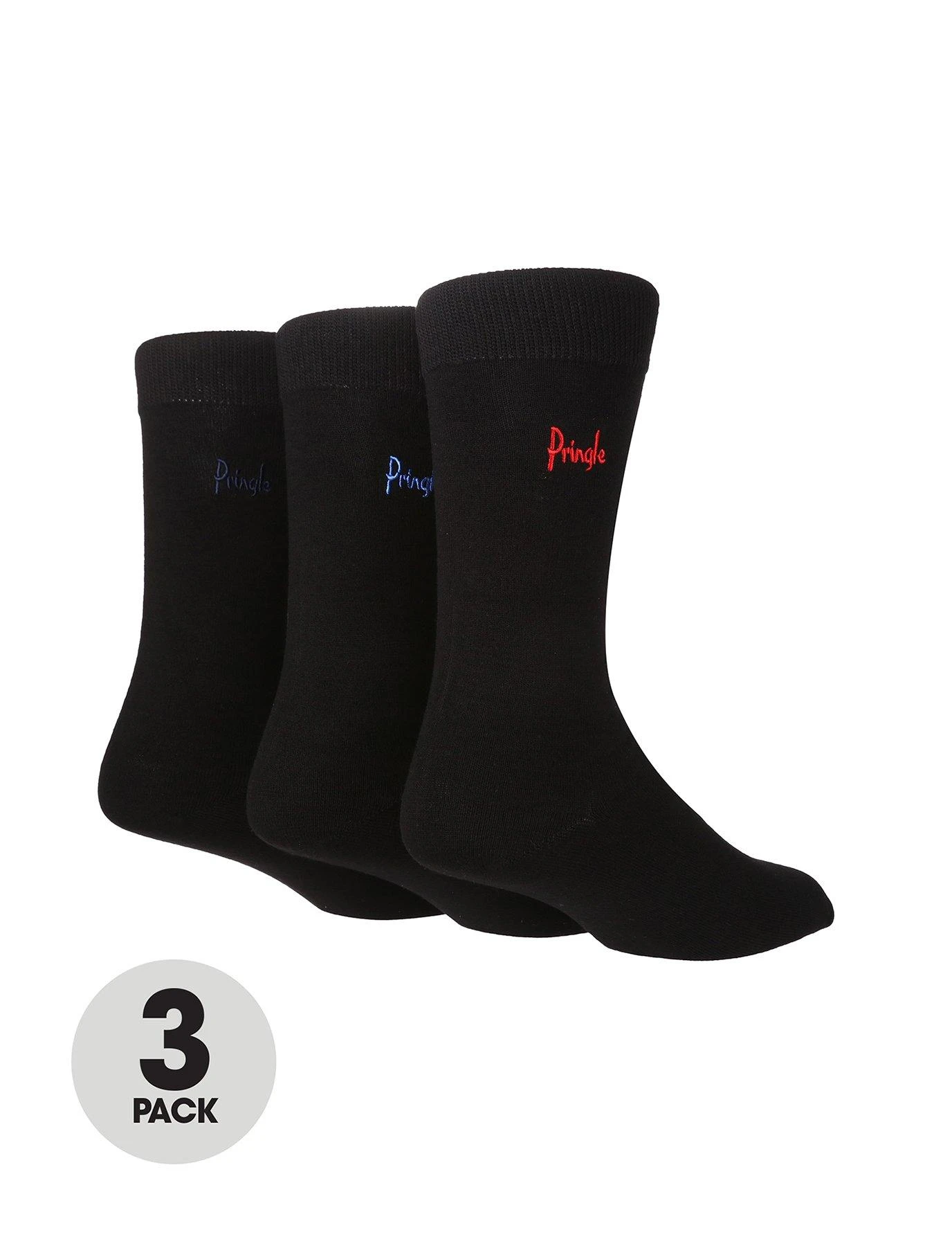 PRINGLE Plain Bamboo Socks (3 Pack) - Black 1 PRINGLE Plain Bamboo Socks (3 Pack) - Black
