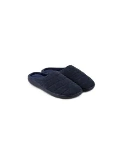 Totes Isotoner Isotoner Textured Cord Stitch Detail Mule Slippers - Navy -Barbou Clothing Shop V6QQZ SQ7 0000000048 NAVY ICf