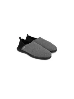 Totes Isotoner Isotoner Iso-flex Felt Full Back With Back Section Detail Slipper - Grey/Black -Barbou Clothing Shop V6QRL SQ7 0000000222 GREY BLACK ICf