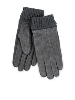 Totes Isotoner Suede Glove With Knit Cuff Smart Touch