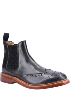 Cotswold Siddington Leather Sole Chelsea Boot - Black -Barbou Clothing Shop V724X SQ3 0000000004 BLACK SLf