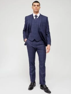 Very Man Check Waistcoat - Navy -Barbou Clothing Shop V7WKD SQ3 0000000048 NAVY MDo