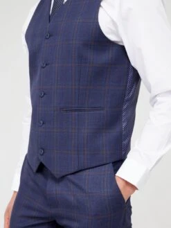 Very Man Check Waistcoat - Navy -Barbou Clothing Shop V7WKD SQ4 0000000048 NAVY MDd