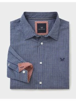 Crew Clothing Crew Micro Gingham Marl Shirt -Barbou Clothing Shop V8MWD SQ4 0000000005 GREY MDd