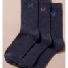Crew Clothing 3 Pack Plain Bamboo Socks - Navy